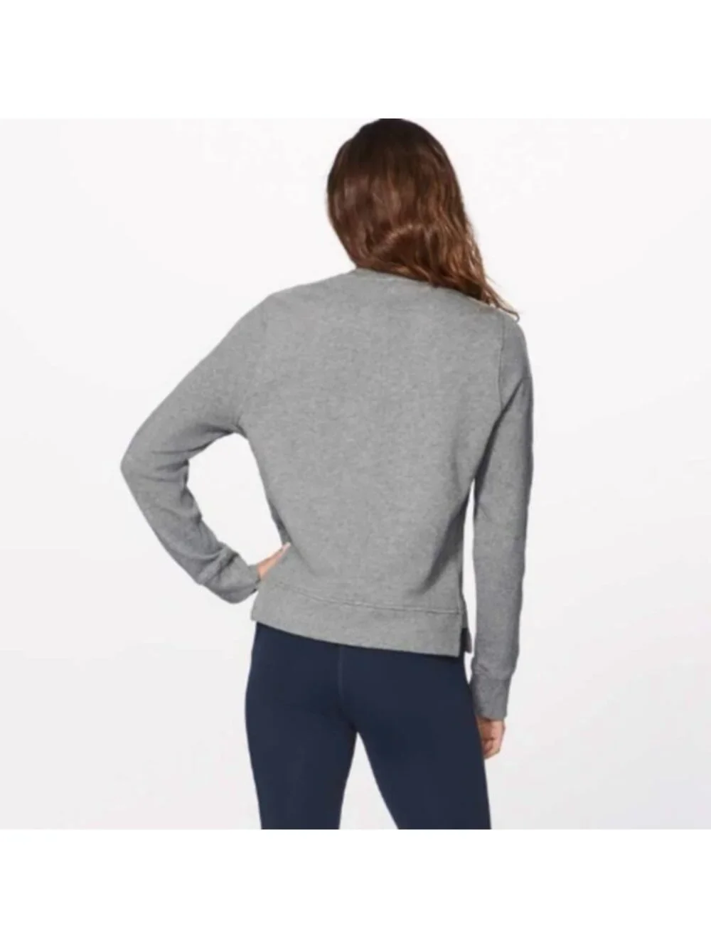 Lululemon Press Pause Crew Heathered Medium Grey